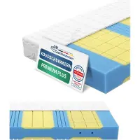 AM Qualitätsmatratzen Premium Plus 7 zones koudschuimmatras 120x200 H3 met traagschuim Made in Germany OEKO TEX gecertificeerde visco koudschuimmatras 120x200 19 cm hoog