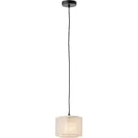 Brilliant Hanglamp Odar zwart met zandkleur lampenkap
