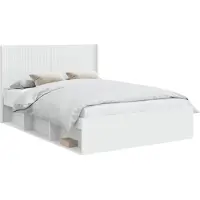 vidaXL Bedframe met opbergruimte en hoofdbord Wit 120 x 190 cm