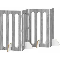 vidaXL Vouwbaar huisdierhek 4 st Grijs Sonoma 201 x 38 x 90 cm