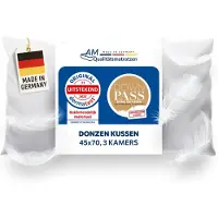 AM Qualitätsmatratzen DormiGood - Premium donskussen 45 x 70 cm 100% natuurlijk - 3 compartimenten hoofdkussen 80x80 1080g extra zacht - Hoogwaardig inlegwerk van katoen