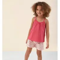 Little label shortama roze Meisjes Stretchkatoen Ronde hals All over print - maat 134/140