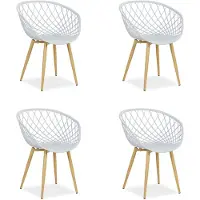 Homestyle4u Tuinstoelen - Set van 4 - Kunststof - Grijs