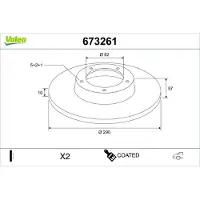 Valeo 673261 Remschijf