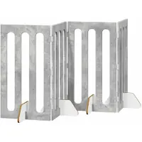 vidaXL Vouwbaar huisdierhek 4 st Betongrijs 201 x 38 x 90 cm