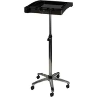 Gabbiano 265 Kappersassistent – Zwart – Verrijdbare Werktafel – In Hoogte Verstelbaar – Salon Trolley