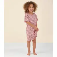 Little label shortama roze Meisjes Stretchkatoen Ronde hals All over print - maat 122/128