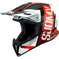 Suomy X-Wing Amped E06 Zwart Wit Rood Crosshelm Maat L