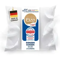 AM Qualitätsmatratzen DormiGood - Premium donskussen 80 x 80 cm 100% natuurlijk - 3 compartimenten hoofdkussen 80x80 1080g extra zacht - Hoogwaardig inlegwerk van katoen