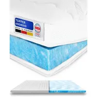 AM Qualitätsmatratzen Verkoelende matras topper 120 x 220 cm tegen zweten - Made in Germany - Verkoelende matrasbeschermer met Lyocell hoes & antislip functie - topper ademend