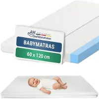 AM Qualitätsmatratzen Babymatras 60x120cm Comfort - Made in Germany - Geschikt als kindermatras tot 5 jaar - Hoogwaardig en getest Comfortschuim met stevige randen - 60x120 cm - DormiGood