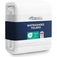 AM Qualitätsmatratzen Hoogwaardige Matrashoes 140x190cm met ritssluiting - 16 cm Kernhoogte - Dubbelgewatteerde stof met vochtabsorberende vezels - Allergeen vrij - Tot 60 graden wasbaar - 140 x 190