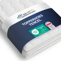 AM Qualitätsmatratzen Lyocell topper 100 x 210 cm hoes 4-6 cm kernhoogte - Made in Germany & OEKO-TEX-keurmerk - Allergisch topperhoes cm met anti-roest onderkant & 4-zijdige ritssluiting