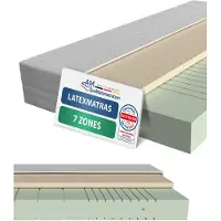 AM Qualitätsmatratzen - Latex matras 200x200cm - Gemiddeld (H3) - Hoogwaardig matras met 4cm latex deklaag - 20cm hoogte - Made in Germany
