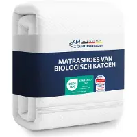 AM Qualitätsmatratzen Hoogwaardige Organic-Cotton Matrashoes 180 x 200 cm met ritssluiting - 18 cm Kernhoogte - Allergeen vrij - Wasbaar op 60 graden - 4-zijdige ritssluiting - 180 x 200