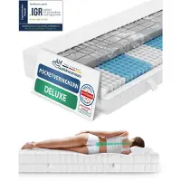 AM Qualitätsmatratzen 3D Deluxe pocketveringmatras 100 x 200 cm H3 24cm - Made in Germany & OEKO TEX-gecertificeerd - Ergonomisch matras met Lyocell-hoes - 7-zone pocketveringmatras