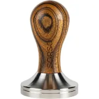Sorso Barista tamper, roestvrij staal, met houten handvat, 57 mm – Bruin