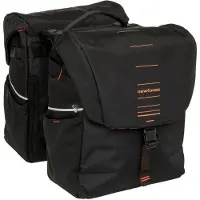 New Looxs Vigo Double Racktime 2 - Dubbele Fietstas - Geschikt voor Elektrische Fietsen – Gerecycled Materiaal - 40 Liter – Zwart - Oranje