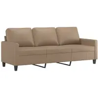 vidaXL Driezitsbank 180 cm kunstleer cappuccinokleurig