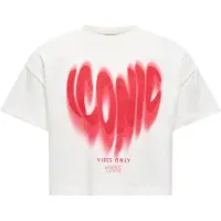 Kids Only KIDS GIRL T-shirt wit/rood Meisjes Katoen Ronde hals Printopdruk - maat 134/140