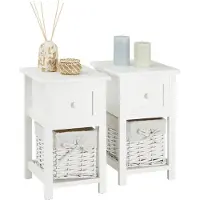 CARO-Möbel Nachtkastjes MESSINA, set van 2 - Wit