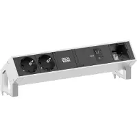 Bachmann DESK2 2xCEE7/3 1xUSB C/C 100W, 1xCM L=0,2m INOX