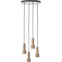 Brilliant Hanglamp rond Cadiz 4-lichts zwart met brons
