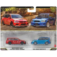 Top 1 Toys Hotwheels Premium Mitshubishi & Subaru 2-Pack