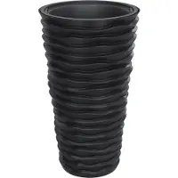 vidaXL Plantenbak met uitneembare bak geribbeld 8/22 L PP antraciet
