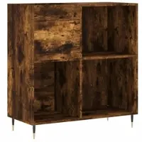 vidaXL Platenkast 84,5x38x89 cm bewerkt hout gerookt eikenkleurig