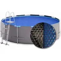 W'eau solar cover rond - 600/610 cm (zeilmaat 595) - Zwart/Blauw
