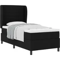 vidaXL Boxspring bed met matras met hoofdeinde Zwart 100 x 200 cm Stof