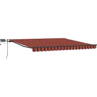 vidaXL Uitschuifbare luifel Oranje en bruin 450 × 350 cm