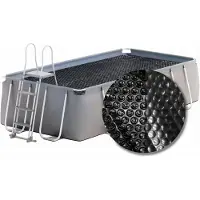 W'eau Premium solar cover rechthoekig - 1000 x 500 cm (zeilmaat 998 x 498) - Zwart
