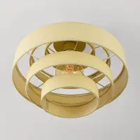LumenXL Plafondlamp Mavro zacht geel met gelaagde stoffen kap