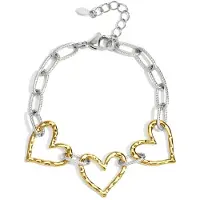 Yehwang Goudlief Roestvrijstalen kettingarmbanden met hart - Dagelijks - Damessieraden - Roestvrij staal - Verkleurt niet - Cadeau - Goudlief.nl