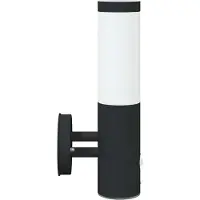 vidaXL Buitenwandlamp Zwart 15 x 7,5 x 33 cm RVS en plastic