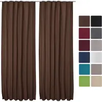 Beautissu Amelie TK - Set van 2 Isolerende Gordijnen met Plooiband - Thermische Gordijnen Kant en Klaar Verduisterend 140x245cm Bruin - Koude Bescherming & Warmte Isolerend