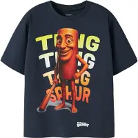 Name it Shirt 'NKMarturo Brainr' navy / bruin / geel / oranje
