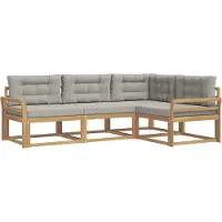 vidaXL Buiten bank set 3 st Wit en Lichtgrijs Polyester