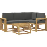 vidaXL Buiten bank set 5 st Wit en antracietkleurig