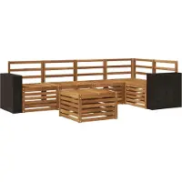 vidaXL Buiten bank set 6 st Naturel Polyester