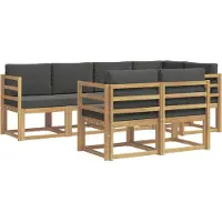 vidaXL Buiten bank set 7 st Wit en antracietkleurig Polyester