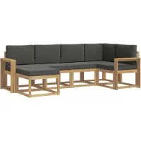 vidaXL Buiten bank set 6 st Wit en antracietkleurig Polyester