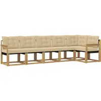 vidaXL Buiten bank set 6 st Wit en Beige