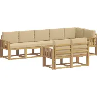 vidaXL Buiten bank set 8 st Wit en Beige Polyester