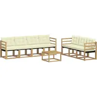 vidaXL Buiten bank set 8 st Wit en crèmekleurig