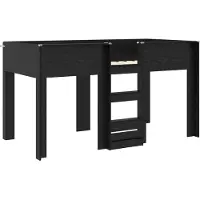 vidaXL Stapeld bed voor kids Zwart Eiken 90 x 200 cm Bewerkt hout
