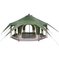 vidaXL Familietent Groen 5-persoons 185T Polyester met PU Coating