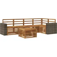 vidaXL Buiten bank set 6 st Naturel Polyester